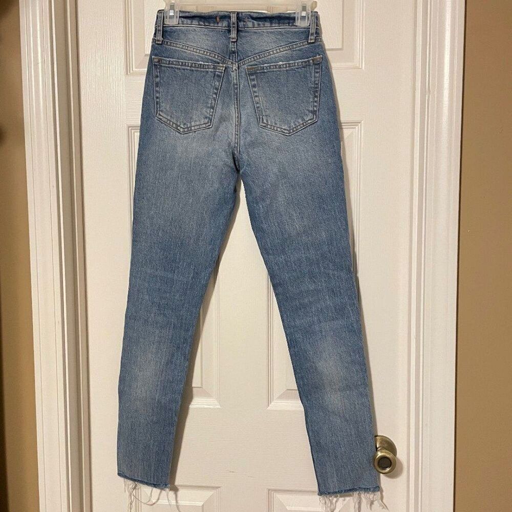 Free People We The Free Stella Button Fly High Rise Distressed Jeans - Picture 4 of 11